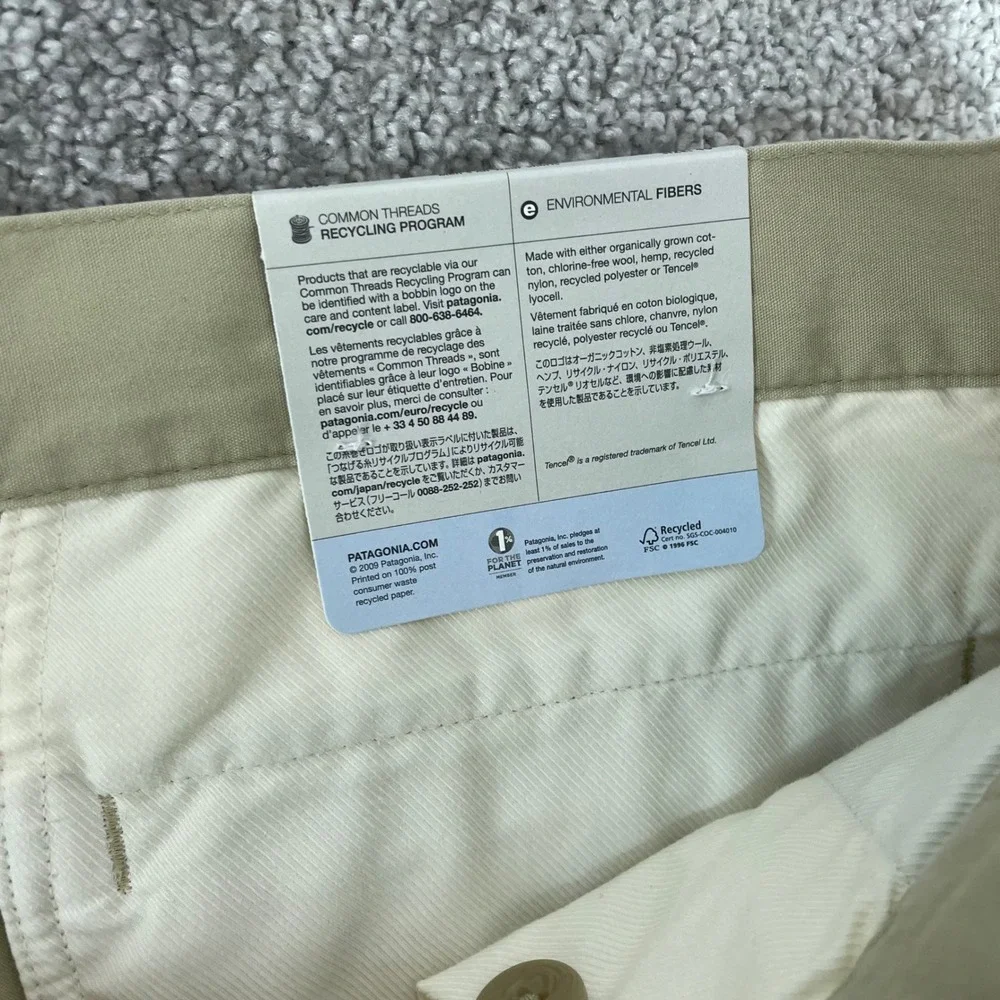 Patagonia Shorts Mens 40 All Wear Chino 8.5 Inseam Khaki Tan Organic Cotton NWT